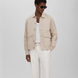 Wax London Linen Cotton Jacket in Natural
